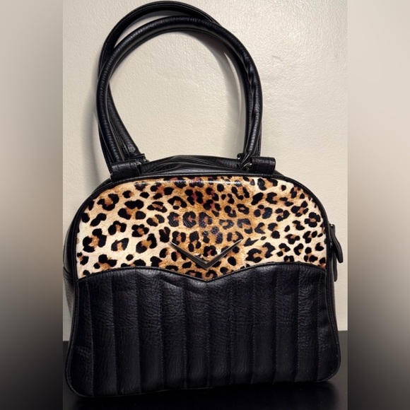 liquorbrand Handbags - LIQUOR BRAND leopard bowling quilt lined quality shoulder bag punk goth cute